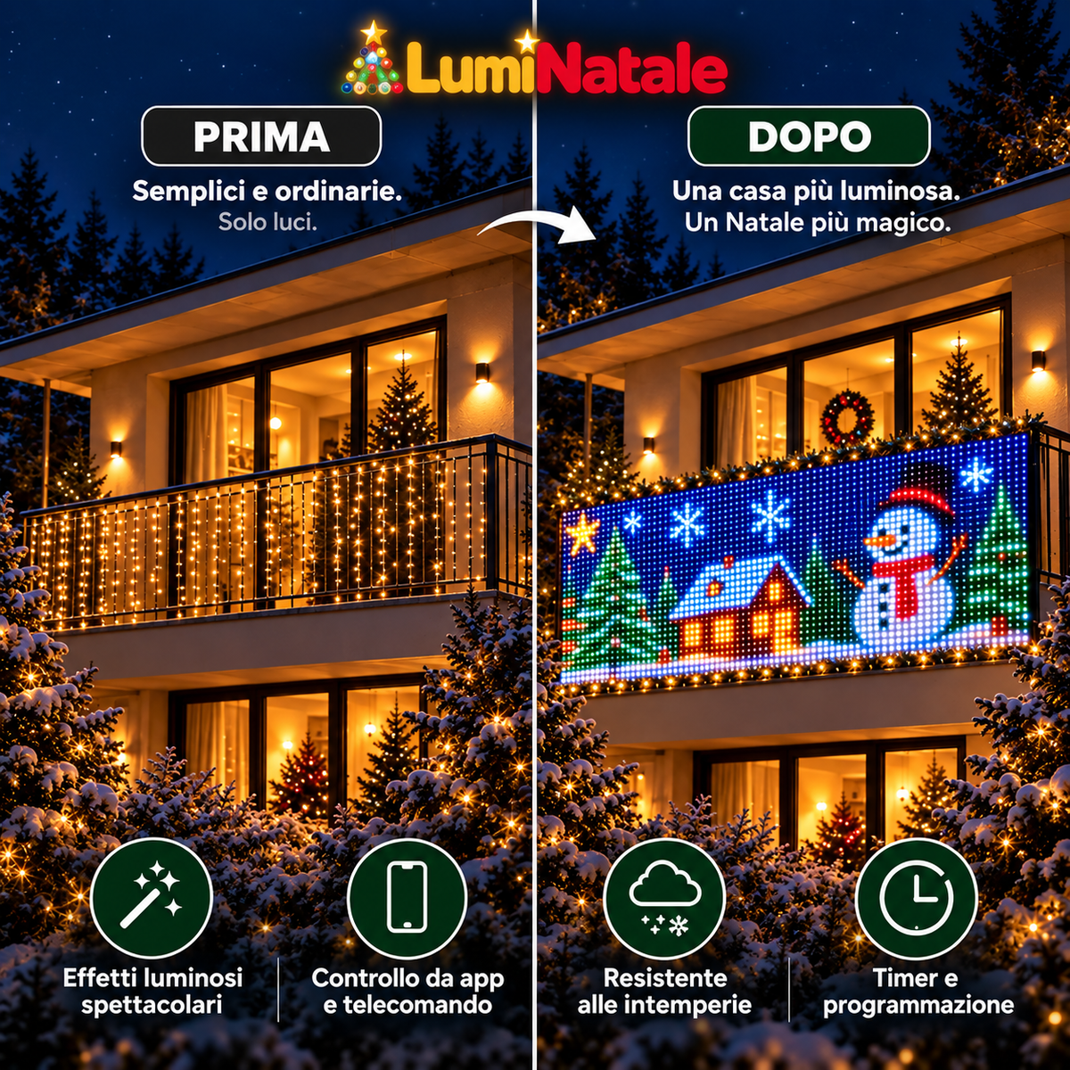 StellaBalcone – Tenda LED Animata Smart per Balcone