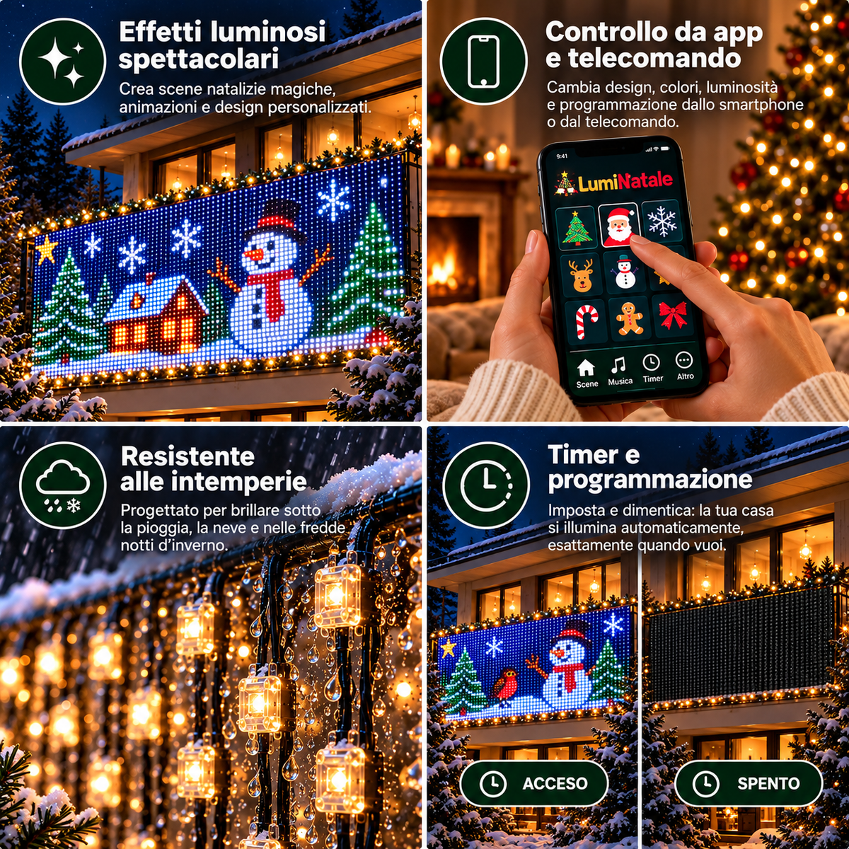 StellaBalcone – Tenda LED Animata Smart per Balcone